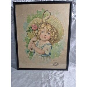 Circa 1901 Little Bo Peep Framed Lithograph